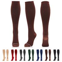 NEWZILL Compression Dress Sock (15-20mmHg) for Men & Women - Cotton Rich Comfortable Socks - BEST Stockings for Business Casual, Running, Medical, Athletic, Edema, Diabetic (L/XL, Brown)