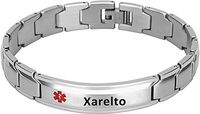 Elegant Surgical Grade Steel Medical Alert ID Bracelet for Men and Women (Men's, Xarelto)