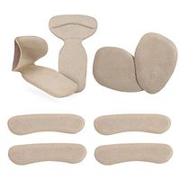 Women's High Heel Self-Adhesive Forefoot Pad 2 -in-1 Heel Stick & Cushion Three-Piece Wear-Resistant Foot Stickers Gel Half Code Pad(4 Pairs)