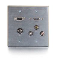 C2G RapidRun HDMI Double Gang Wall Plate With VGA, Stereo Audio, Composite Video And Audio