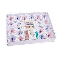Jia He Chinese Medicine Therapy Cupping Device - Professional Cupping Therapy Equipment 24 Cups Set with Pumping Handle and Extension Tube Suitable for Adults and The Elderly ##