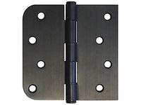 6 Pack Oil Rubbed Bronze Finish Interior Exterior Door Hinges US10B (4"L X 4"H Inch Straight Corner X 5/8" Round Radius)
