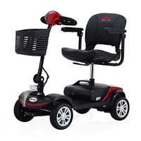 Metro Mobility Compact Travel Power Scooter for Adult - Heavy Duty - 4 Wheel - Red