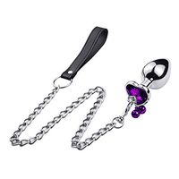 Suitable for Gay S&M Game Toys T-Shirt Metal Amal Plug Trainer with Traction Chain Massage Beginner's Gift - Gemstone Design Anales Bell Trainer Purple by Luseeo