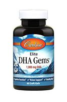 Carlson - Elite DHA Gems, 1000 mg DHA, Wild Caught, Sustainably Sourced, Supports Healthy Brain Function & Vision, 60 Soft Gels