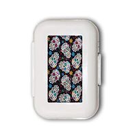 Sugar Skull Day of The Dead Pill Box,Pill Organizer Case for Purse Daily/Weekly Unique Design and Large Compartments Medicine Case, Pill Box for Pocket or Purse