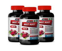 Brain and Memory Power Boost - Beet Root 1000MG - Best ANTIOXIDANTS - Vitamins and Minerals - Natural - Beet Root Iron suppliment - 3 Bottles (360 Capsules)