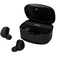 LarKoo Wireless Double Twins in-Ear Bluetooth 5.0 Earbuds Headphones with Charging Box Noise Mic Cancelling Sweatproof Earphones Headset for iOS, Android Phones (Black)