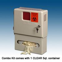 Sharps Disposal Wall Cabinet Combo with Sharps Container and Glove Box