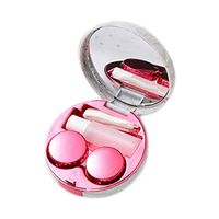 Rabate Fashion Creative Round Marble With Tweezers Mirror Contact Lens Case Eyeglass Cases