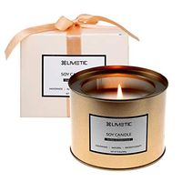 LINMETIC Scented Aromatherapy Candles Gift,Vanilla&Tweed Scented Candle,Natural Soy Wax,9.8Oz Travel Tin Relaxing Candle For Bath Spa Meditation Winter Christmas Candle Gift