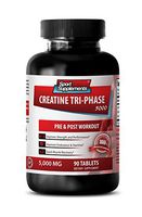 Muscle Growth - CREATINE TRI-Phase 5000 - PRE & Post Workout - creatine caps - 1 Bottle (90 Tablets)
