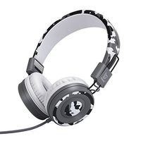Yomuse C89 On Ear Foldable Headphones w/ Microphone, Adjustable Headband for Kids Adults, iPhone iPad iPod Computers Tablets SmartPhones DVD, Camo Grey