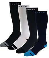 Different Touch 4 Pairs Sports Moderate (15-20mmHG) Compression knee High Socks (10-13, Assorted 415)