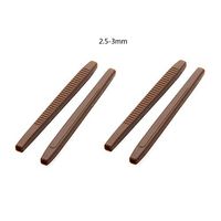 2 Pairs Eyeglass Anti-Slip Silicone Holder - Breathable Glasses Ear Hook Retainer Sleeve for Double Mouth Thin Metal Eyeglass Legs (Brown)