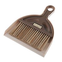 LIOOBO Mini Hand Broom Dustpan Set Desktop Computers Keyboard Cleaning Brush for Home Office (Brown)