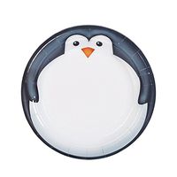 Homecorn Disposable Round Paper Plates, Biodegradable Eco Friendly Material Picnic Dinnerware, 16 Counts (9 IN Penguin)