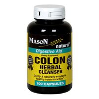 Mason Natural, Colon Herbal Cleanser, 100 Capsules (Pack of 4), Dietary Supplement Supports Digestive Health with Soluble Fibers, Probiotics and Herbs