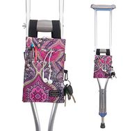 Crutch Bag Universal Crutches Accessory Crutch Carryon Pouch (Paisley Rose Red)
