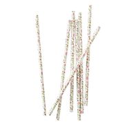 Floral Party Paper Straws - 25 Pack