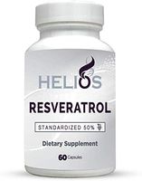 Helios Natural Resveratrol | Standardized to 50% | Potent Antioxidant | Promotes Anti-Aging & Cardiovascular Support | 60 Vegan Capsules