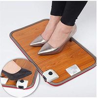 2 Sizes Heated Foot Mat for Office Home in Winter, Electric Foot Warmer Massagers, Carpeted Toes Warming Heater Foot Switch Design, 50x30cm / 55x50cm,Brown,S