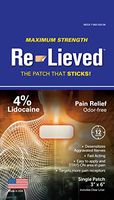 Re-Lieved Made in The USA 4% Maximum Strength Lidocaine Pain Relief Patch with Superior Adhesive That Keeps Patch Stuck (10)
