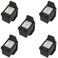 Amsahr 61XLBK(CH563WN) Remanufactured Replacement HP Ink Cartridges for Select Printers/Faxes with 5 Black Cartridges