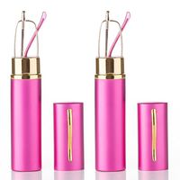 Newbee Fashion -"Pocket" Readers Ultra Compact Spring Temple Reading Glasses w/Portable Pocket Clip Aluminum Case 2 Pack