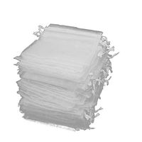 Amariver 100Pcs Organza Gift Bags with Drawstring, White Wedding Party Favor Festival Gift Bags Jewelry Candy Pouches Wrap, 3.75 x 5 inches, Pack of 100