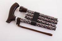 SUN Adjustable Aluminum Folding Walking Stick Cane with Wrist Strap & Pouch, Footprint