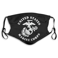 Eagle Globe Anchor USMC Marine-Corps PM2.5 Mask, Equipped With Two Replaceable Protective 5-layer Activated Carbon Filters, M-shaped Nose Clip Mask