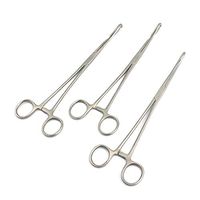 LAJA IMPORTS 3 PCS Stainless Steel Spong Holding Forceps 9.5" Plain Smooth Jaws Straight Economy Grade