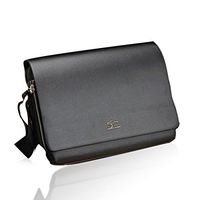 PIXNOR Men's Genuine Leather PU Authentic Kangaroo Kingdom Shoulder Bag Messenger Bags Size S Black