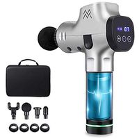 Massage Gun Deep Tissue Percussion Muscle Massager for Pain Relief, Handheld Electric Body Massager Sports Drill Portable (Silver)