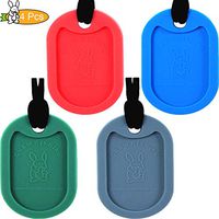 Chew Necklace Dog Tag by GNAWRISHING - 4-Pack - Perfect for Autistic, ADHD, SPD, Oral Motor Children, Kids, Boys, and Girls (Tough, Long-Lasting)…