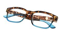Womens Stylish Spring Hinge Reading Glasses Clear Lens Eyewear for Reading Tortoise/Blue Frame +0.75