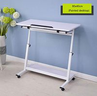 Adjustable Overbed Bedside Table with Wheels, Height Adjustable Tilt Over Bed Table for Hospital and Home Use, Super Sturdy and Stable for Dormitory, Office (Color : B, Size : 60x40cm)