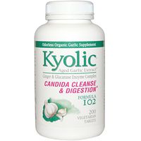 Wakunaga - Kyolic, Formula 102, Aged Garlic Extract, Candida Cleanse & Digestion, 200 Veggie Tabs - 2pc
