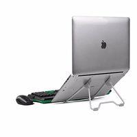 Geekercity Adjustable Laptop Stand, Folding Portable Desktop Holder Stand Universal Compatible with 10"-17" Notebook, 8"-10" Tablets (Grey)