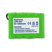 Panasonic KX-TG4500B (Backup) Cordless Phone Battery Ni-MH, 6 Volt, 1500 mAh - Ultra Hi-Capacity - Replacement for Panasonic HHR-P516A, Rechargeable Battery