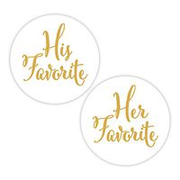 His Favorite & Her Favorite Wedding Stickers, Choose Your Colors, Wedding Favor Stickers (#376-GL)