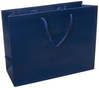 13 x 5 x 10" Blue Navy Matte - 100 Pack |Heavy Duty Standard Original Style Paper Tote Bag Set | Perfect for Gifts, Party, Baby Shower, Kid’s Birthdays, Weddings, Lunch & More