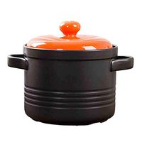 Home big wrist Pot Casserole Cooker Ceramic Soup Health High Temperature Fire Flame Deep Soup Pot Heat-resistant Stew Pot Pot Rice Bowl Stone Pot Decorative hotel retro soup bowl