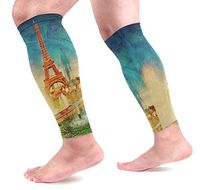 LEVEIS Paris Eiffel Tower Calf Compression Sleeves 1 Pair, Leg Performance Support for Shin Splint Calf Pain Relief Men & Women Guards Sleeves for Running Cycling