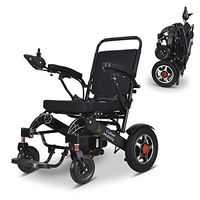 Culver Mobility Electric Power Wheelchair Scooter Fold Lightweight Folding Safe Electric Wheelchair Motorized FDA Approved Aviation Travel (Free Wheelchair RAMP Gift) (Black-19 inc)