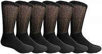 Yacht & Smith Men and Women Value Pack of Ring Spun Cotton Crew Diabetic, Nephropathy Socks (9-11, 6 Pairs Black)
