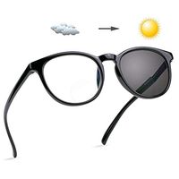 LifeArt Bifocal Reading Glasses,Transition Photochromic Dark Grey Sunglasses,Oval Frame,Dual-use for Outdoor UV Protection,Computer Reading Glasses, Reduce Glare(Black, 1.25 Magnification)