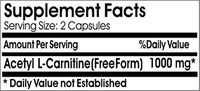 Acetyl L-Carnitine 1000mg 200 Capsules ^GLS