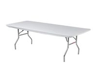 Kwik-Covers 6' Rectangle Plastic Table Covers 30" x 72", Bundle of 5 (White)